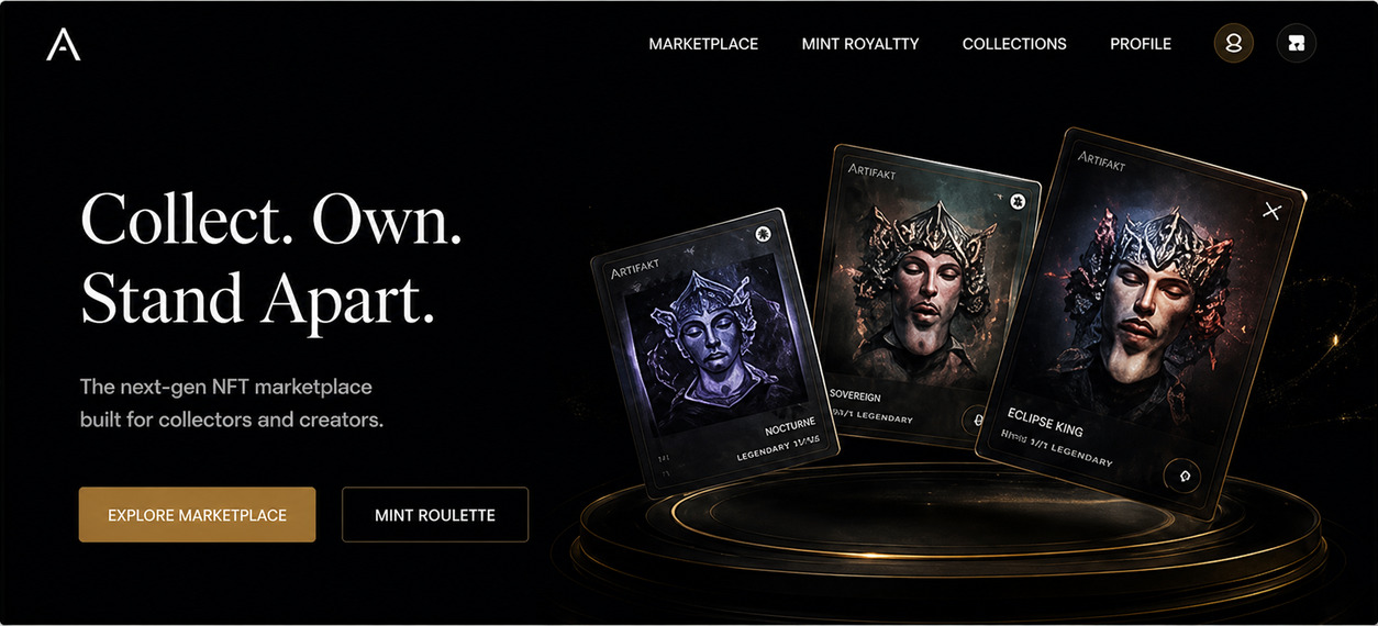 Artifakt NFT marketplace