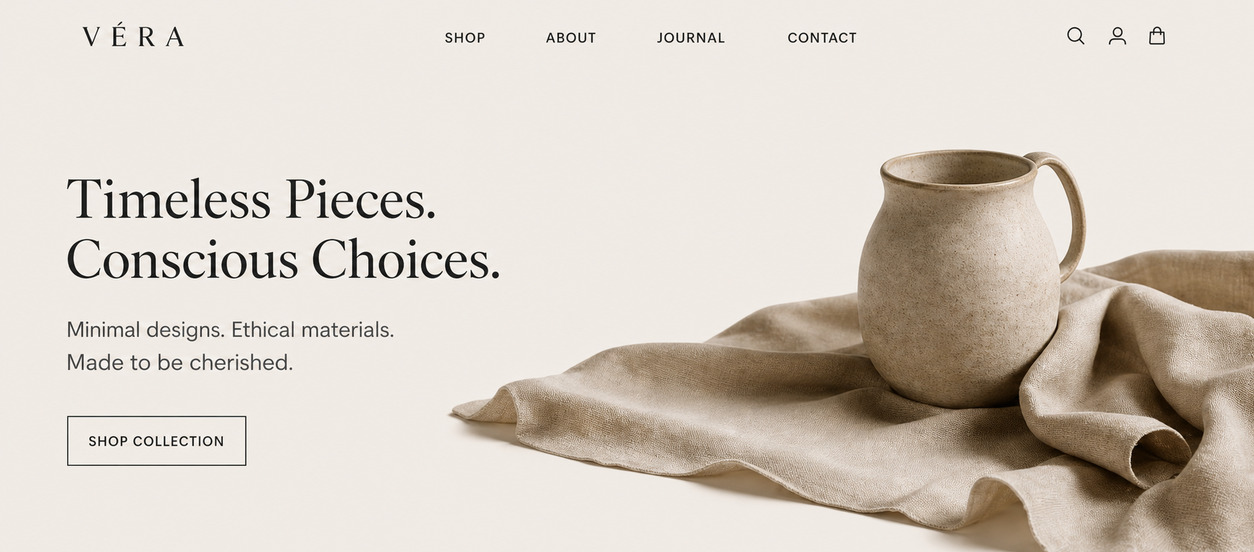 Vera sustainable lifestyle website